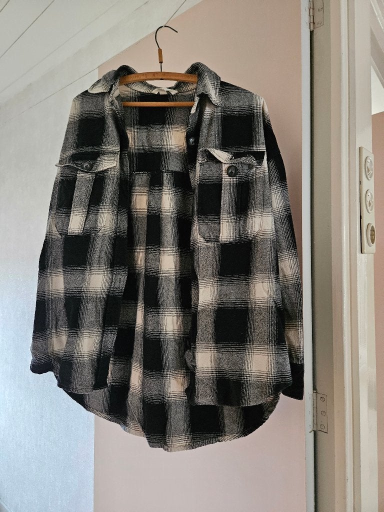 Geruite blouse, H&M, Zwart, Ophalen of Verzenden, Zo goed als nieuw