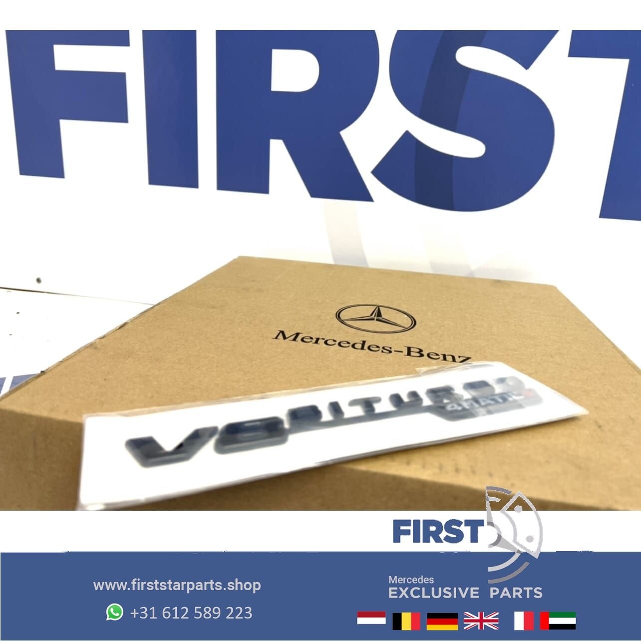 V8 BITURBO 4MATIC+ zijscherm EMBLEEM LOGO SET BADGE Mercedes, Gebruikt, -, Ophalen of Verzenden, -
