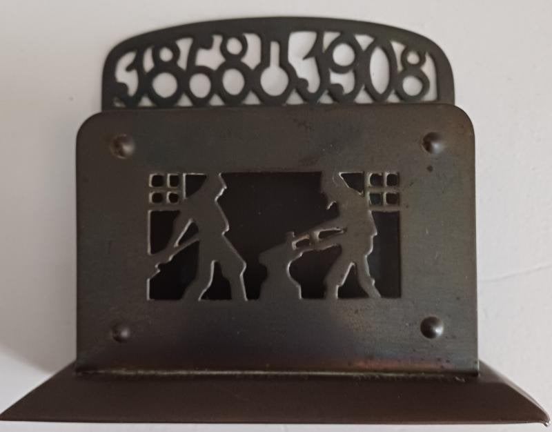Antiek koperen brieven standaard, Antiek en Kunst, Ophalen of Verzenden