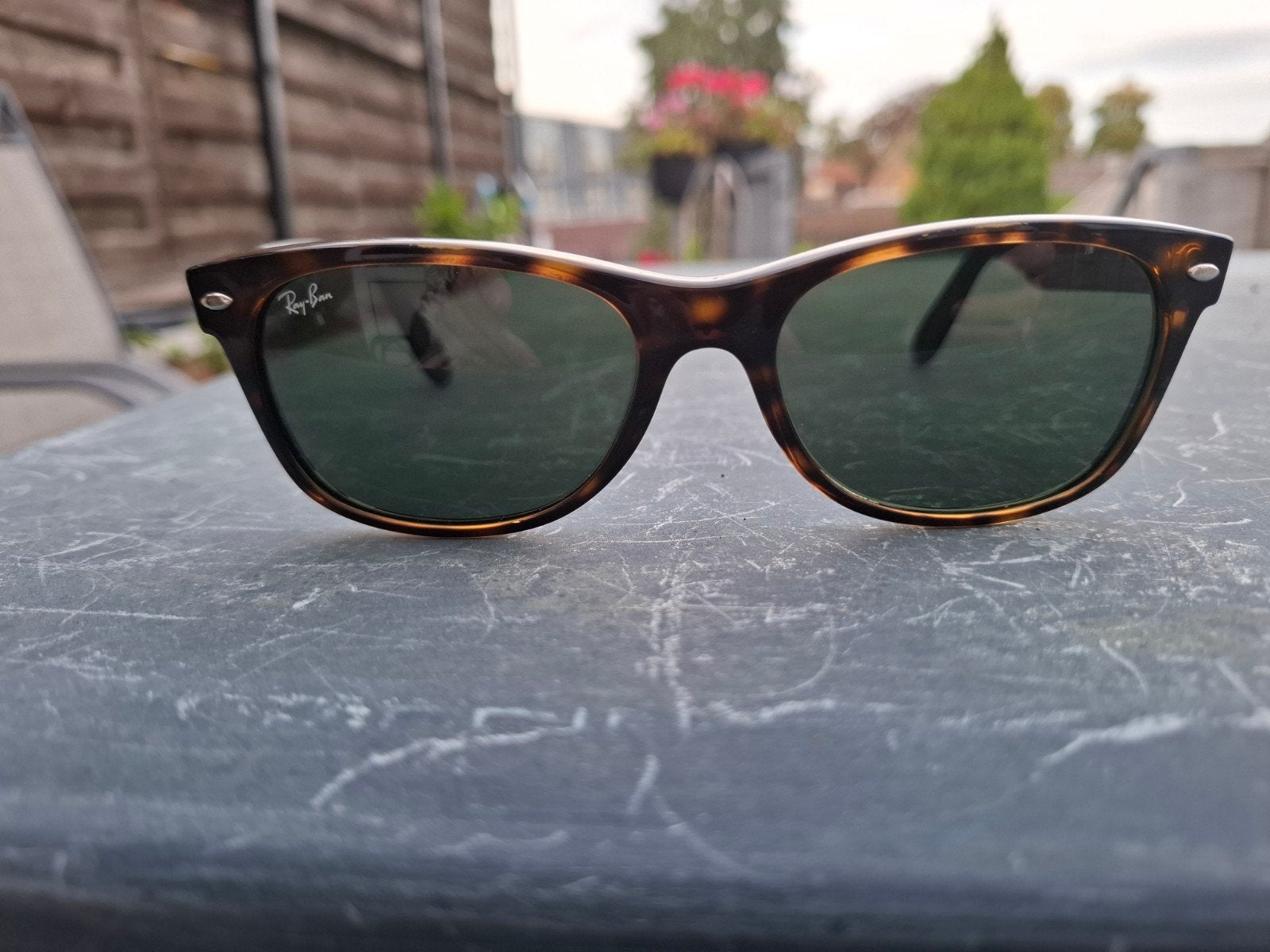 Ray-Ban New Wayfarer RB 2132 zonnebril, Zonnebril, Bruin, Ophalen of Verzenden, Zo goed als nieuw
