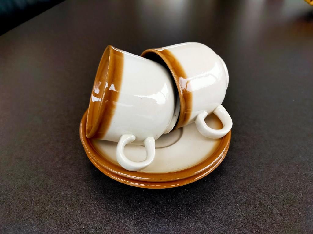 Vintage! 2 Espresso kop en schotels, CP Colditz Porselein, Gebruikt, Ophalen of Verzenden, Overige stijlen, Kop(pen) en/of Schotel(s)