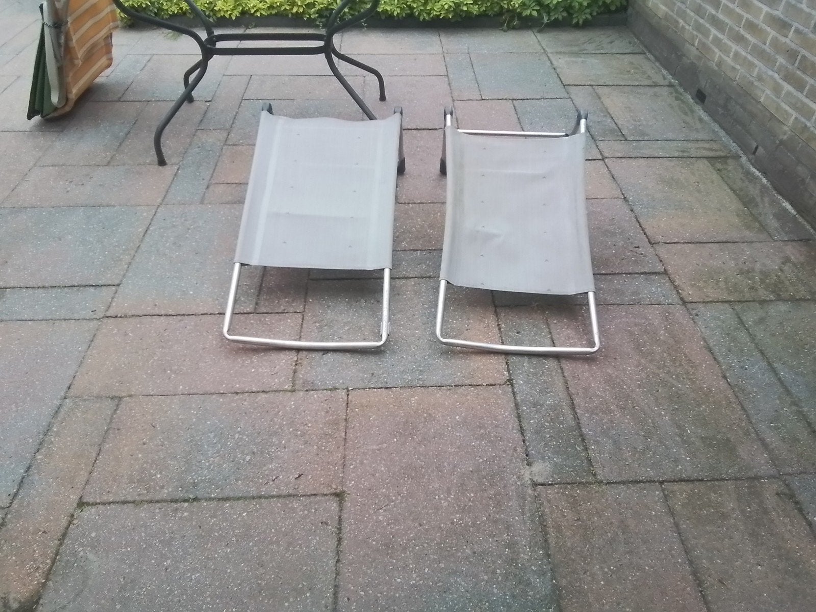 Crespo voetenbankjes - 2 stuks, Ophalen, Gebruikt, Campingmeubel-accessoire