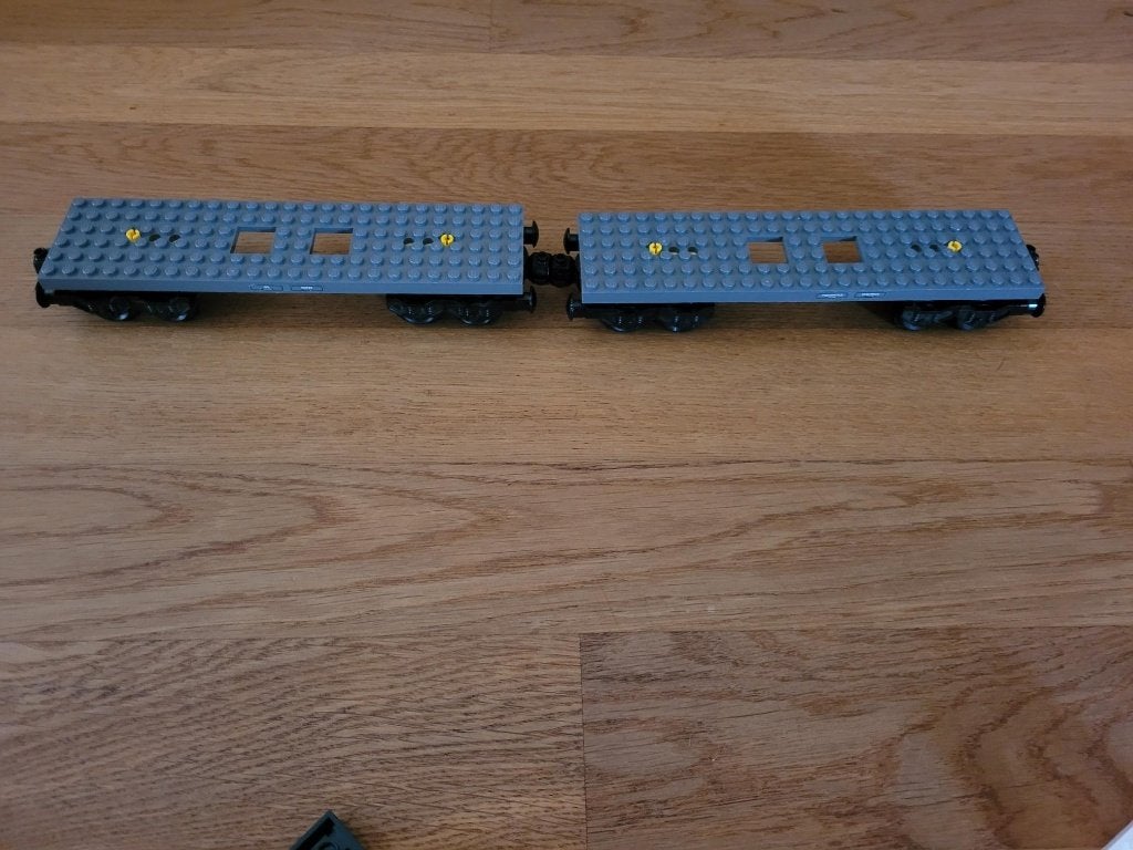 Partij T74=2x Lego trein wagons 6x24, Lego, Lego, Gebruikt, Lego