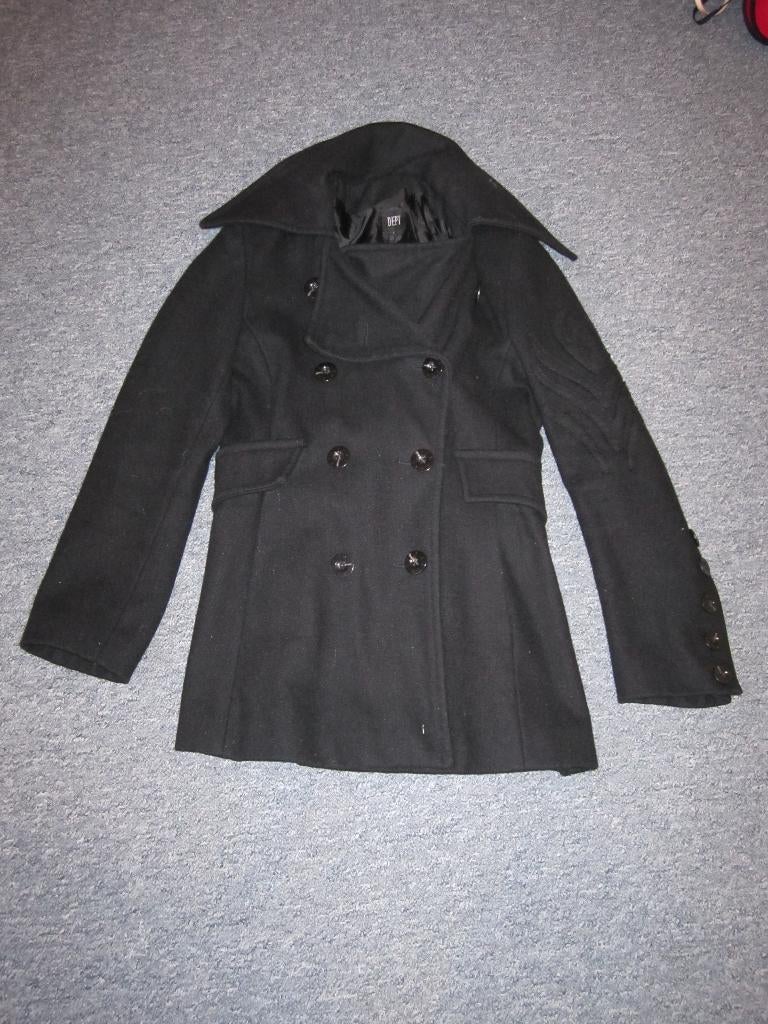 Zwarte winterjas van D.E.P.T., maat S, Kleding | Dames, Jassen | Winter, Gedragen, Zwart, Ophalen of Verzenden