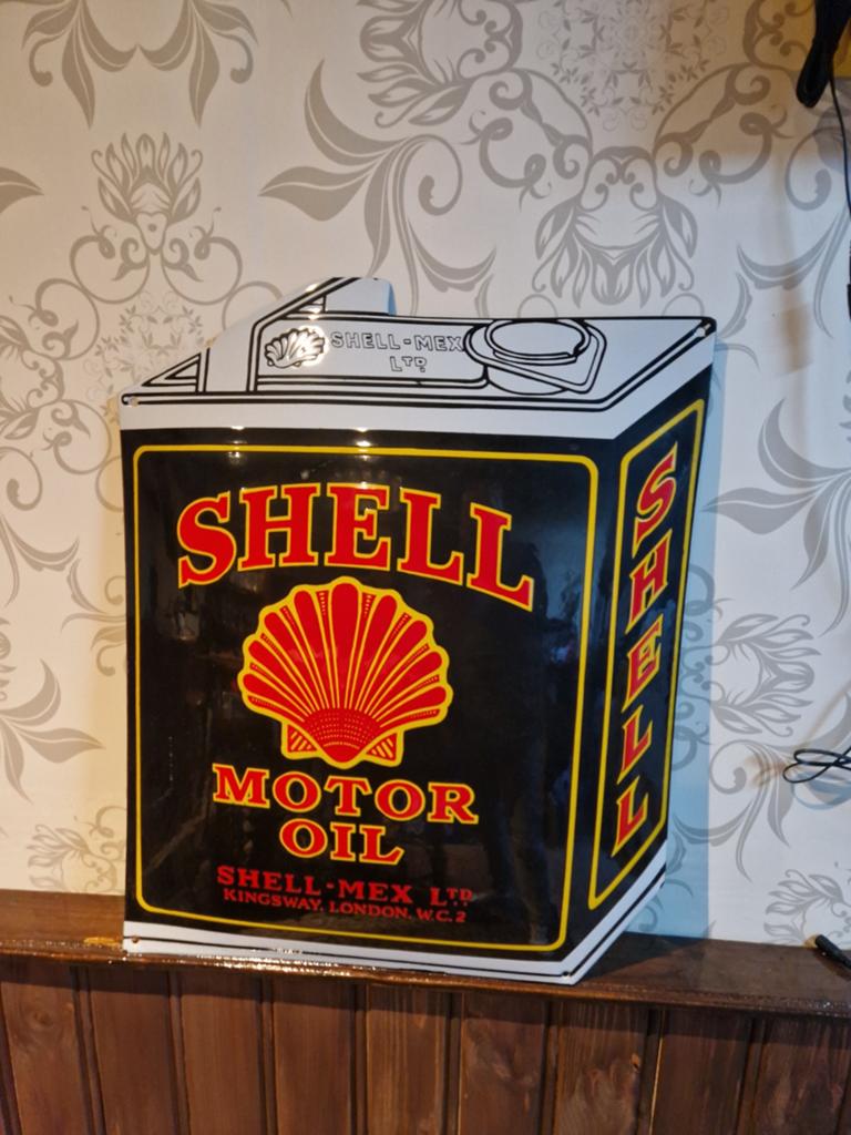 Shell emaille bord, Ophalen of Verzenden, Gebruikt, Reclamebord