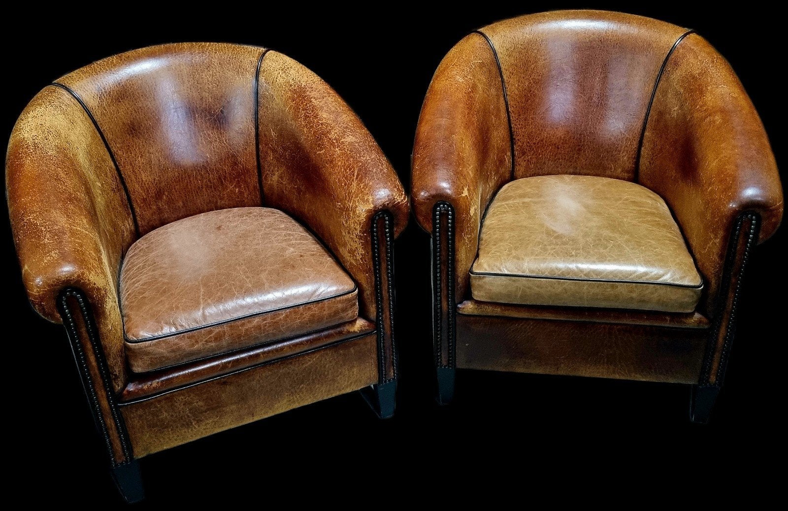2x Chesterfield lounge fauteuil + BEZORGING GRATIS, Huis en Inrichting, Gebruikt, ., Vintage, Ophalen of Verzenden