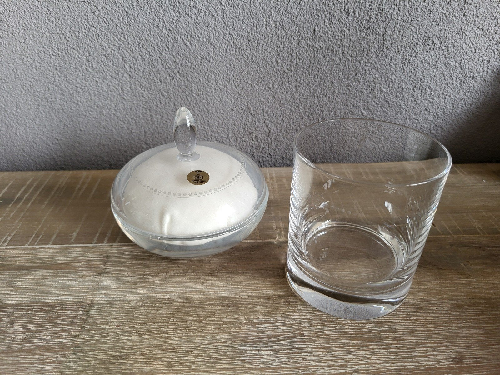 Pearl by Siebel  24%pbo  glas en schaal met deksel, Ophalen of Verzenden, Gebruikt