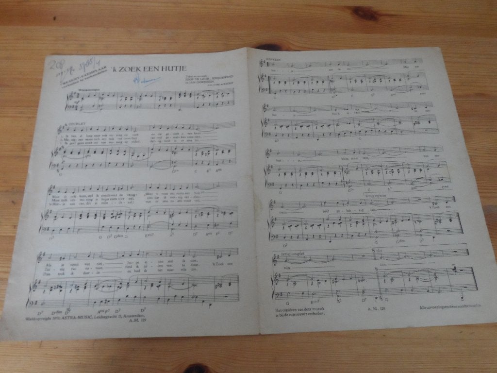 Joop de leur / snijdewind / gorissen - 'k zoek een hutje, Gebruikt, Gitaar, Ophalen of Verzenden, Artiest of Componist