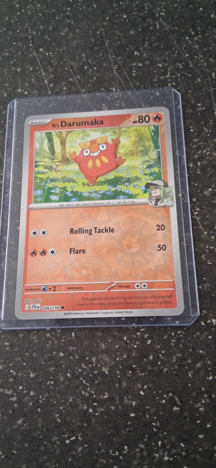 Pokémon Kaart: N's Darumaka (026/159) - Zen Charm, Ophalen of Verzenden, Zo goed als nieuw, Losse kaart