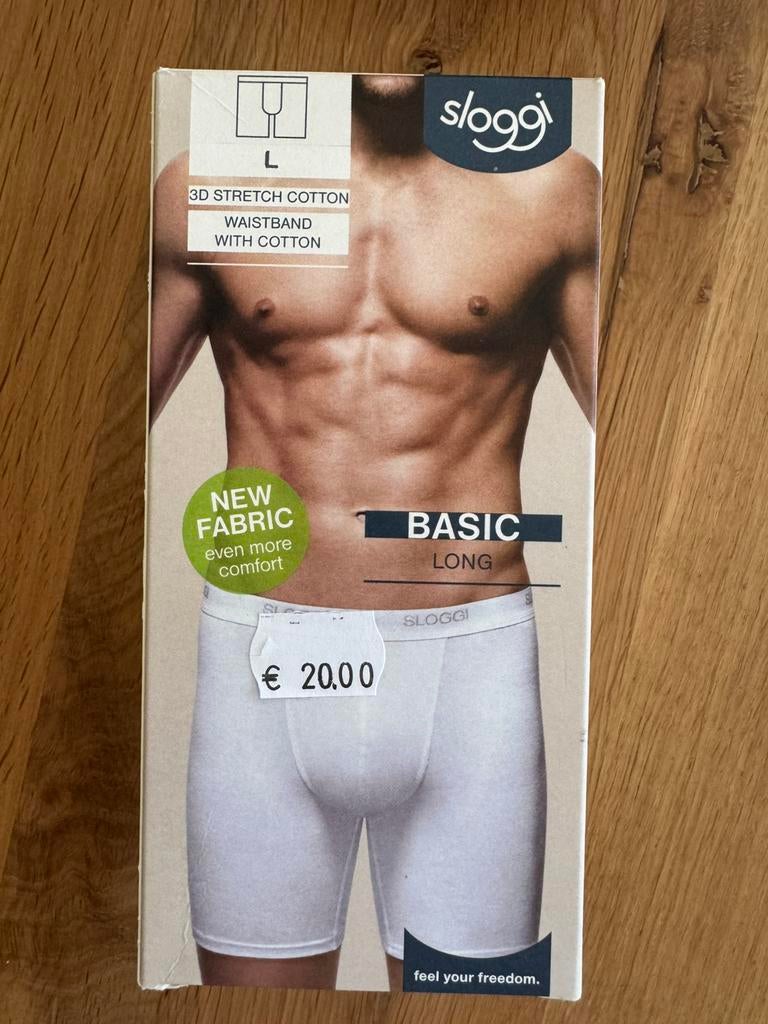 Sloggi basic long boxershort - nieuw - 1 stuks maat L - wit, Ophalen of Verzenden, Wit, Boxer