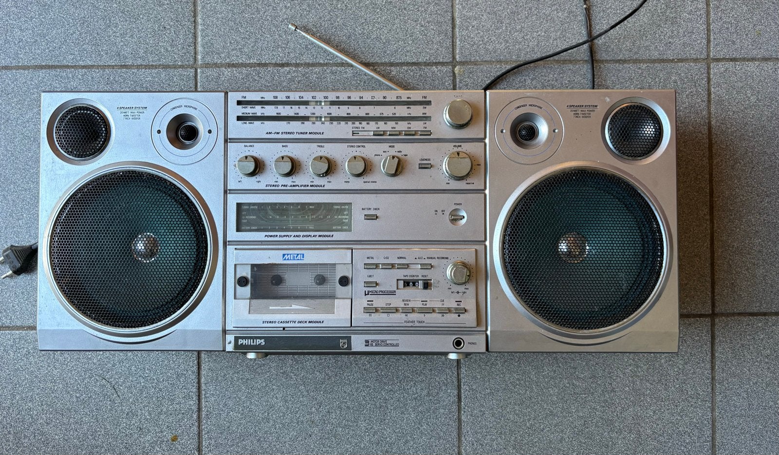 Philips Stereo Sound Machine D 8614 - Vintage Boombox, Ophalen of Verzenden, Gebruikt, Radio