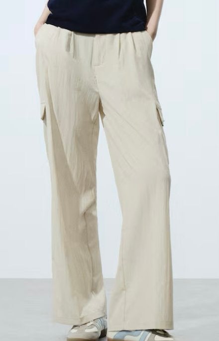 Nieuwe cargo broek h&m, Verzenden, Beige, Maat 42/44 (L), Nieuw