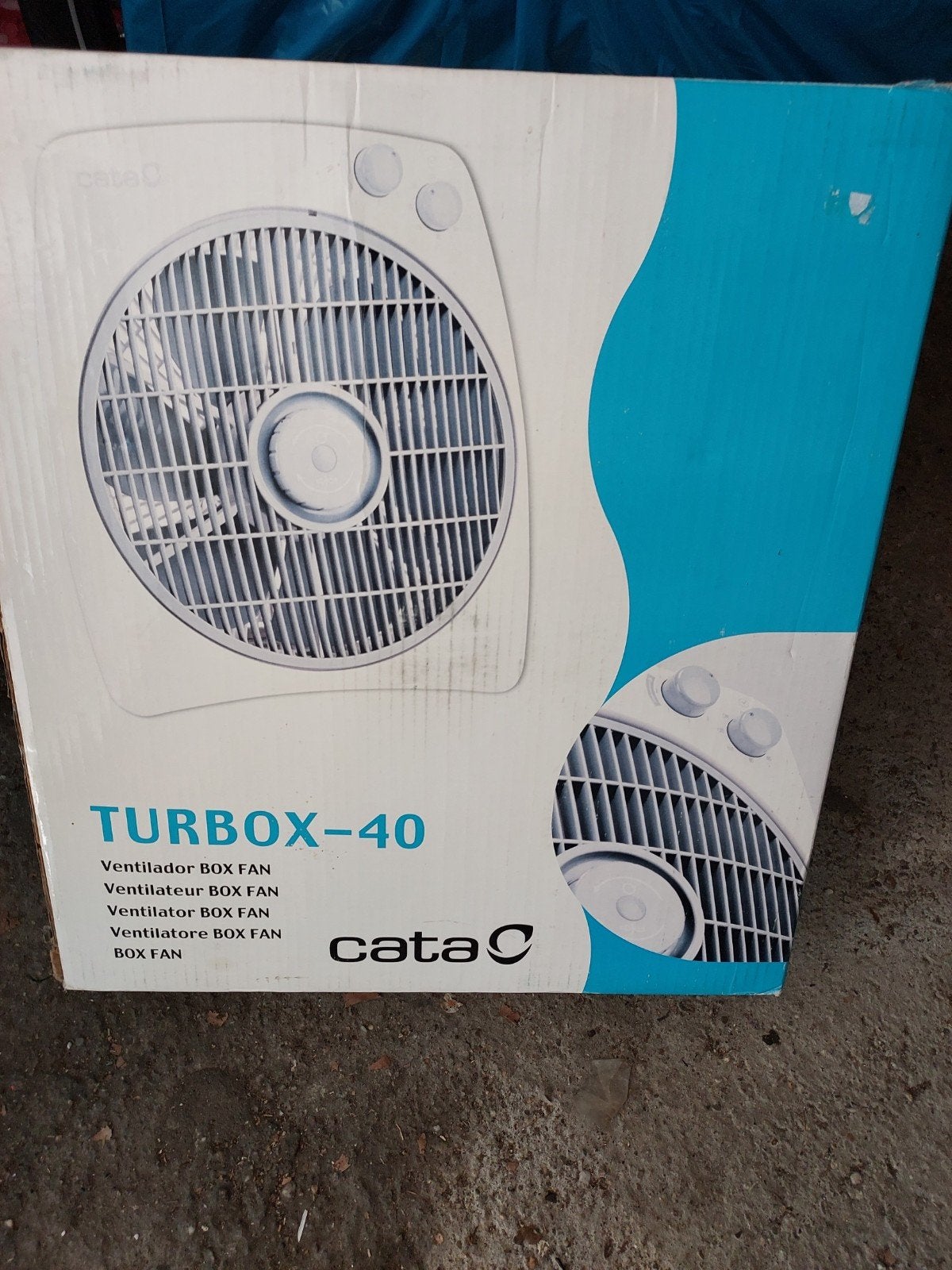 Cata C Turbo-40 ventilator - Grote boxfan met roterend bla, Ophalen of Verzenden, Gebruikt, Tafelventilator