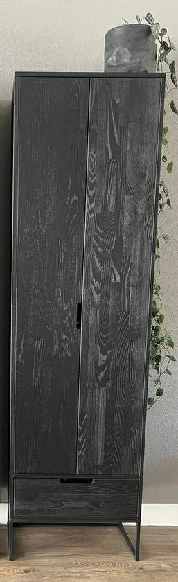 Woood silas zwart 1 kast houtnerf softclose modern, Ophalen, Zo goed als nieuw