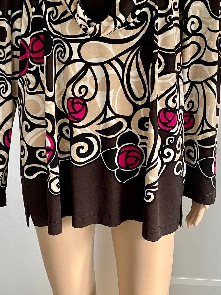 K208 Samoon maat 46=XL lange blouse top beige zwart roze, Kleding | Dames, Maat 46/48 (XL) of groter, Ophalen of Verzenden, Zo goed als nieuw