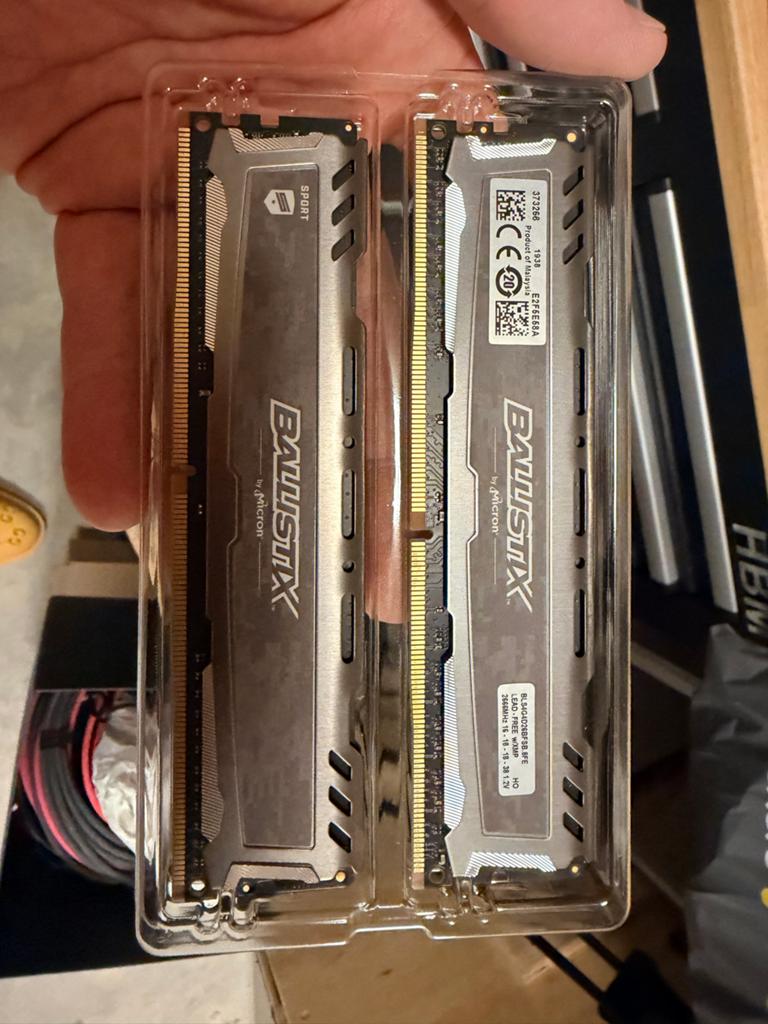 8 GB (2x 4GB) Crucial Ballistix RAM 2666 MHz, Gebruikt, Verzenden, DDR4, 8 GB