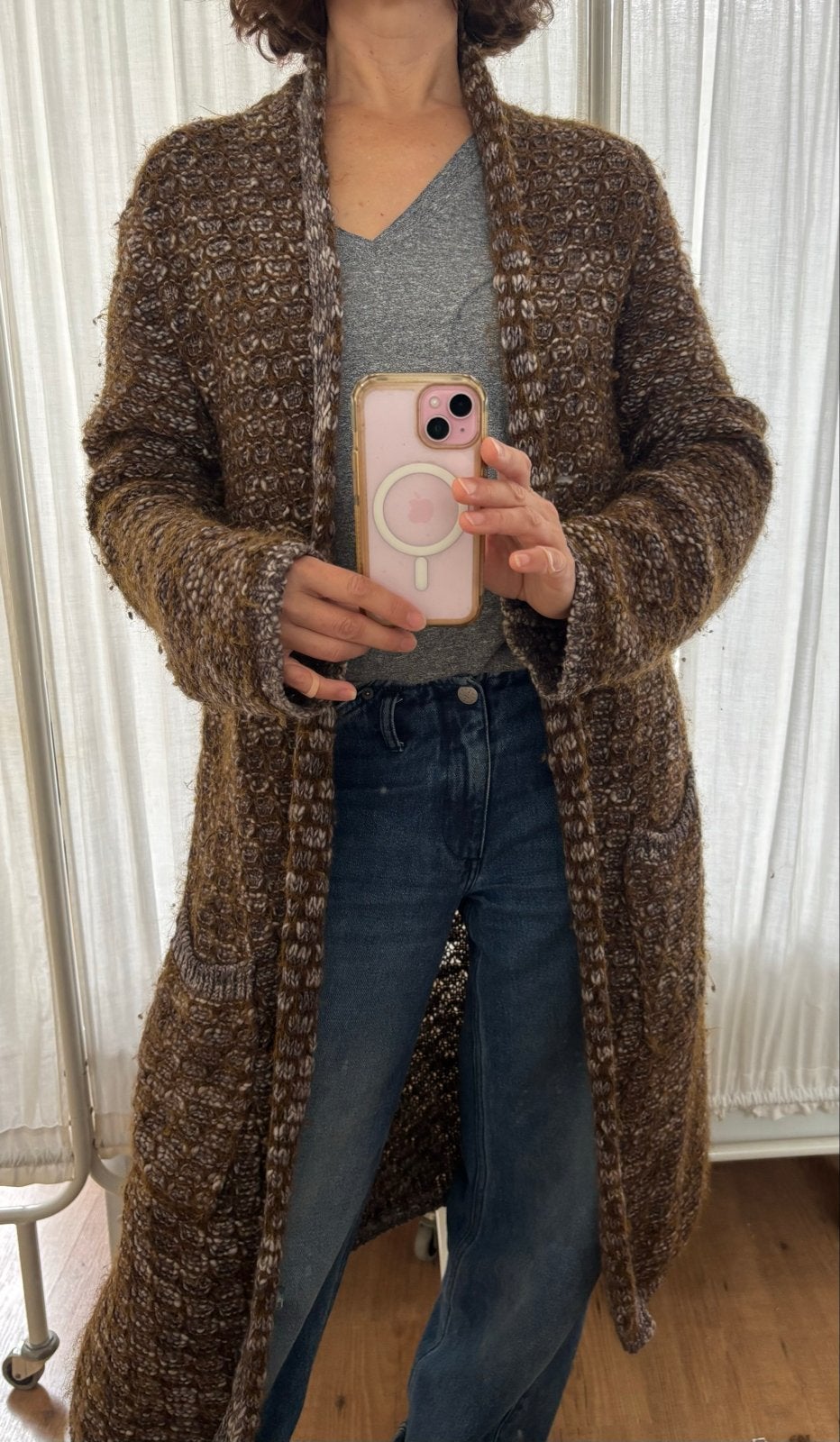 Stills warm lang vest in mohair blend maat M, Ophalen of Verzenden, Zo goed als nieuw, Maat 38/40 (M), Bruin