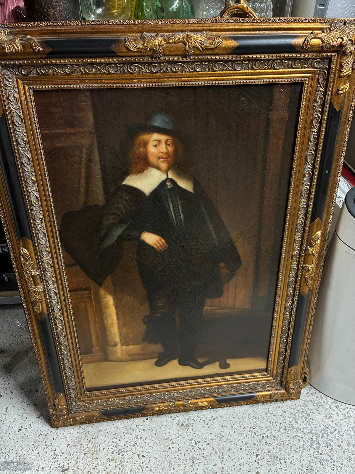 Oud Hollands Portret Schilderij - Man met Hoed, Antiek en Kunst, Kunst | Schilderijen | Klassiek, Ophalen, Doek, Portret of Personen