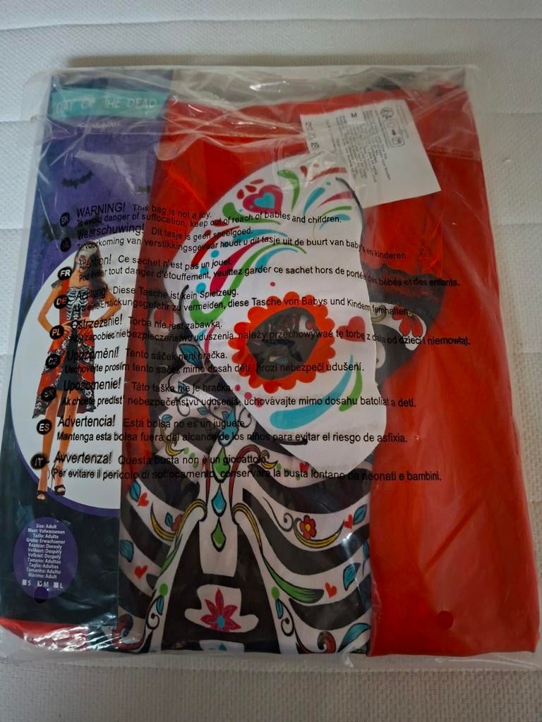 Day of the Dead Jurk en Masker - Halloween Kostuum, Ophalen of Verzenden, Nieuw, Maat 38/40 (M), Halloween