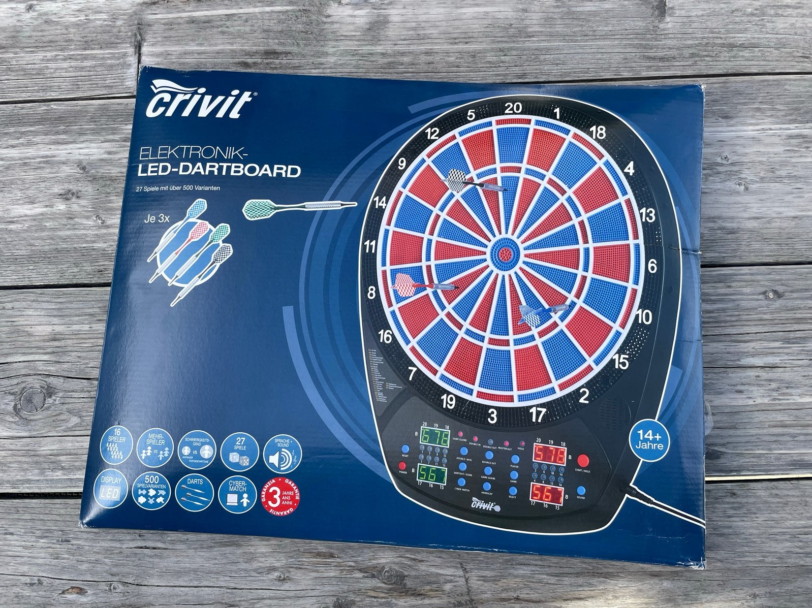 Crivit Elektronisch LED-Dartbord - Nieuw in doos, Sport en Fitness, Ophalen of Verzenden, Nieuw, Dartbord met pijlen, Elektronisch