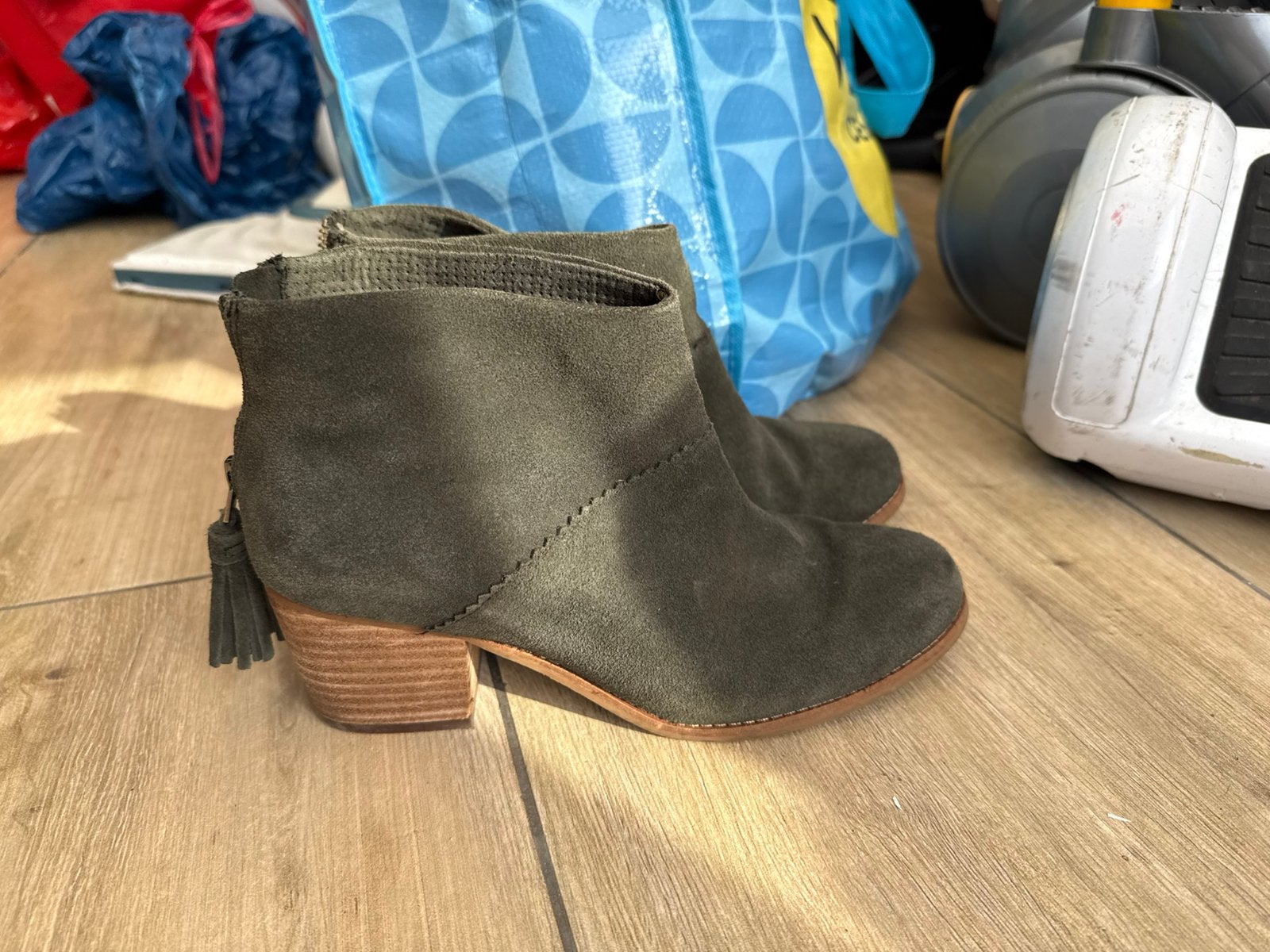 Toms laarzen/hakjes maat 38, Ophalen of Verzenden, Zo goed als nieuw, Groen, Hoge laarzen