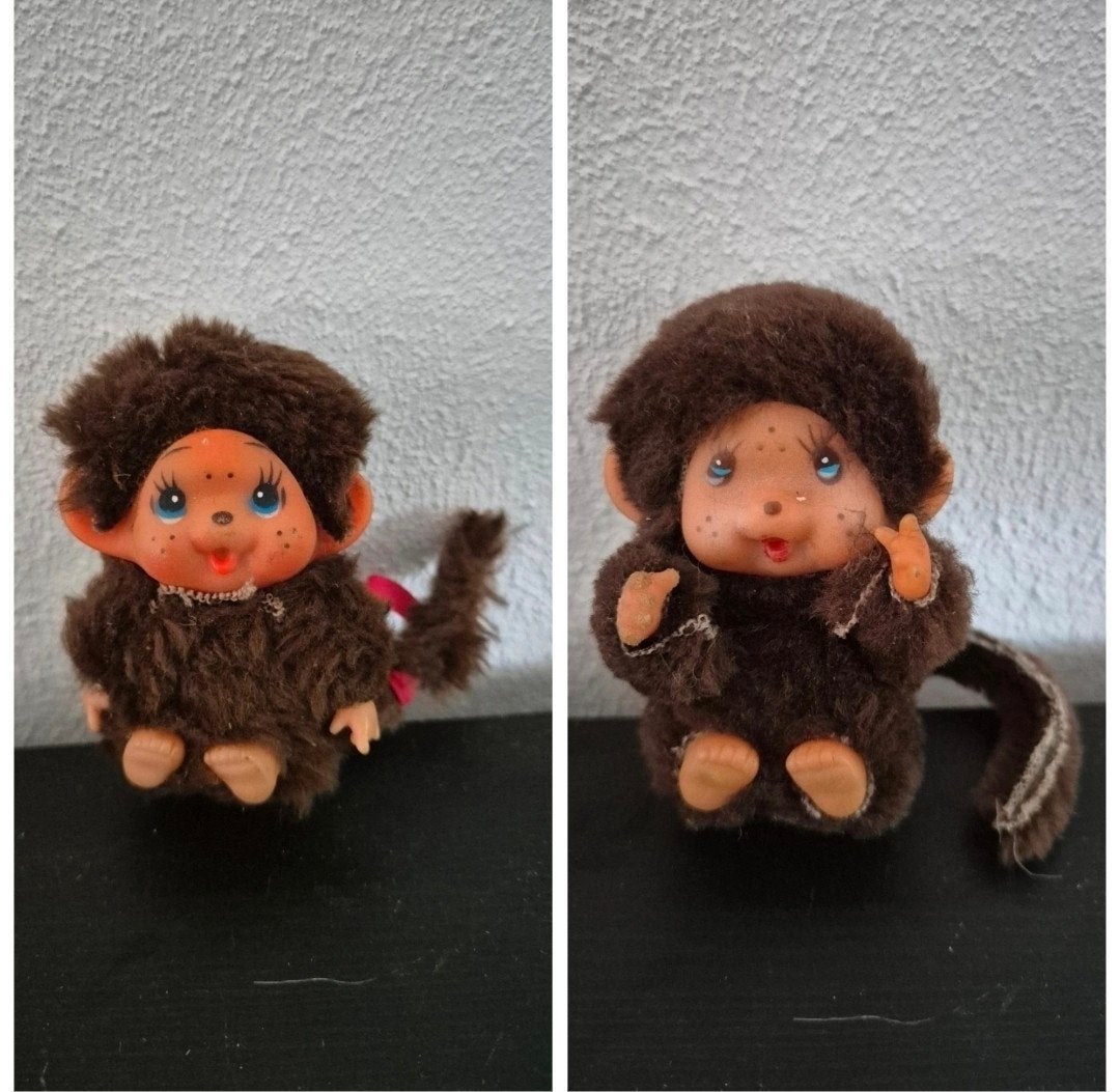 Vintage Monchhichi aapjes figuurtje, Kinderen en Baby's, Speelgoed | Knuffels en Pluche, Gebruikt, Overige merken, Overige karakters