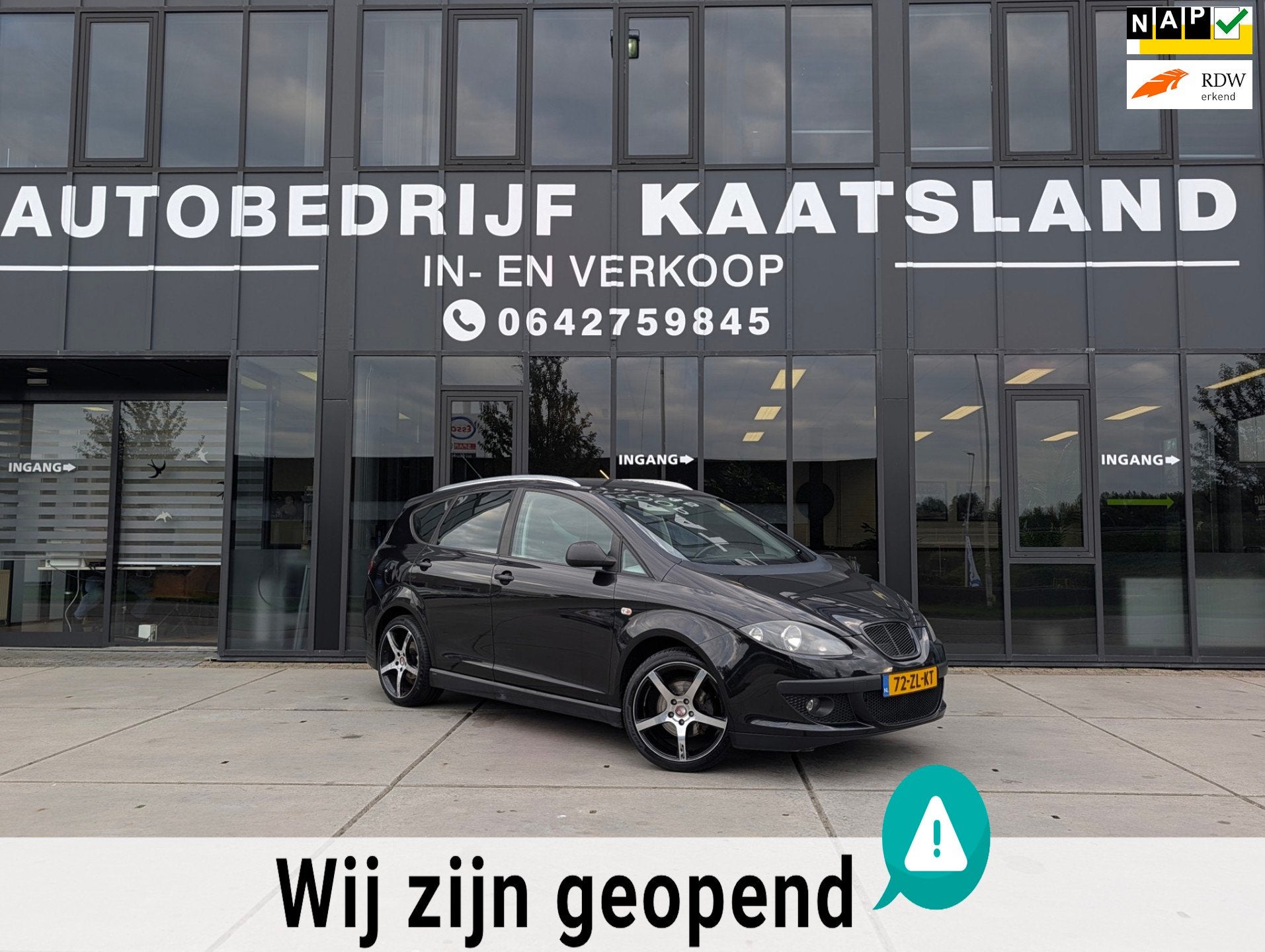 Seat Altea XL 2.0 FSI Stylance - Automaat - Cruise -, Auto's, Stof, Zwart, 4 cilinders, Zwart