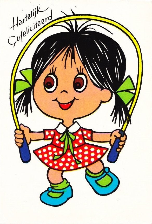 Hartelijk gefeliciteerd Kinderkaart Ansichtkaart ( B1941 ), Ophalen of Verzenden, 1960 tot 1980, Gelopen, Kinderen