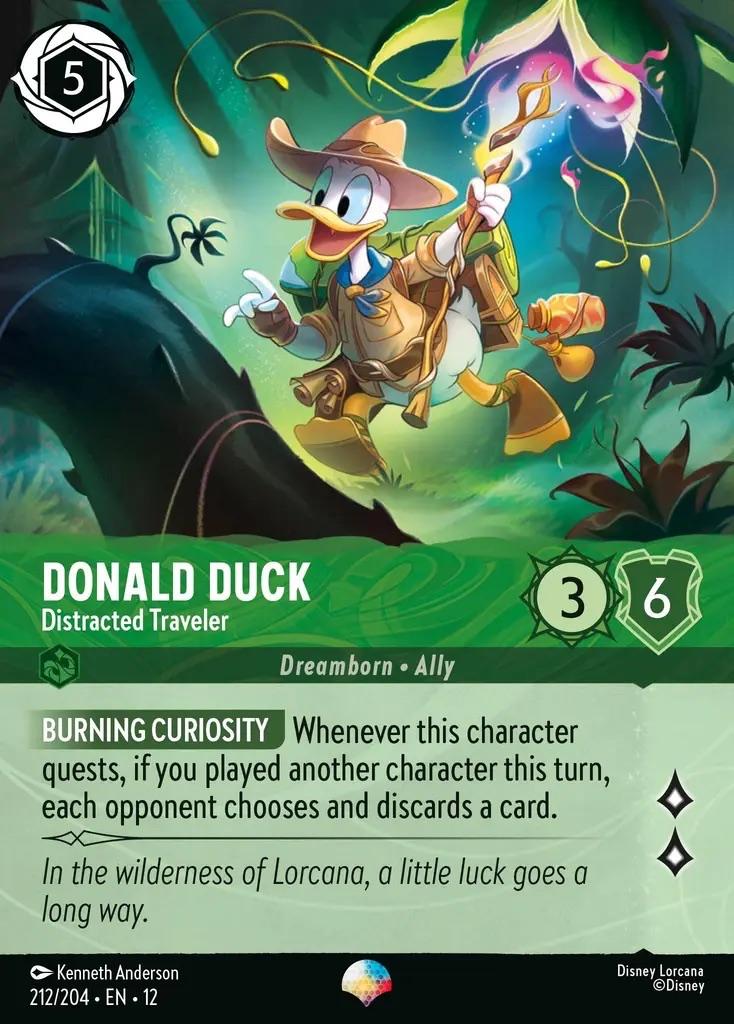 Disney Lorcana - Wilds Unknown - 012-212 - Donald Duck - Dis, Ophalen of Verzenden, Nieuw, Losse kaart, Foil