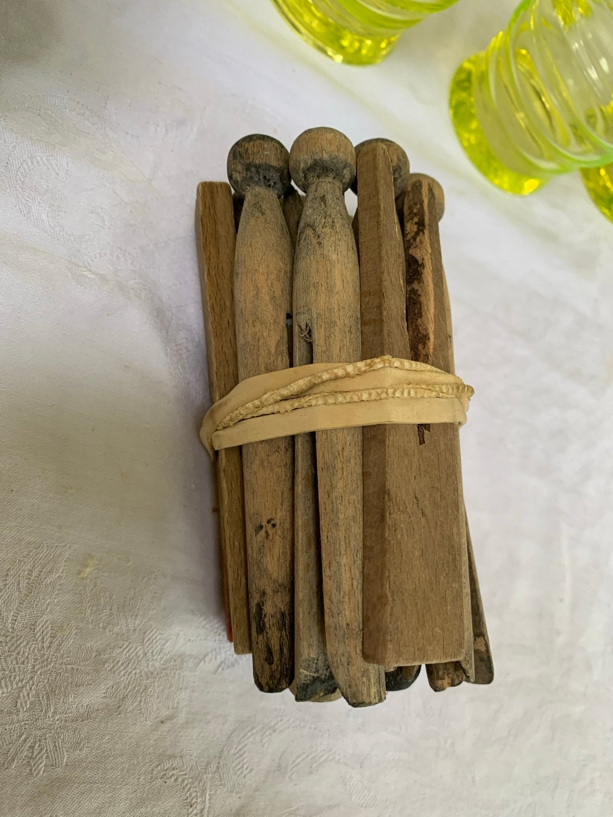 Antieke Houten Wasknijpers - volendam vintage huishoudelijk, Ophalen of Verzenden