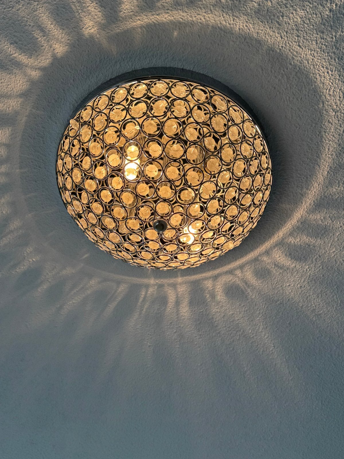 6 Plafondlamp met Kristallen Decoratie, Ophalen, Zilver, Modern, Overige fittingen