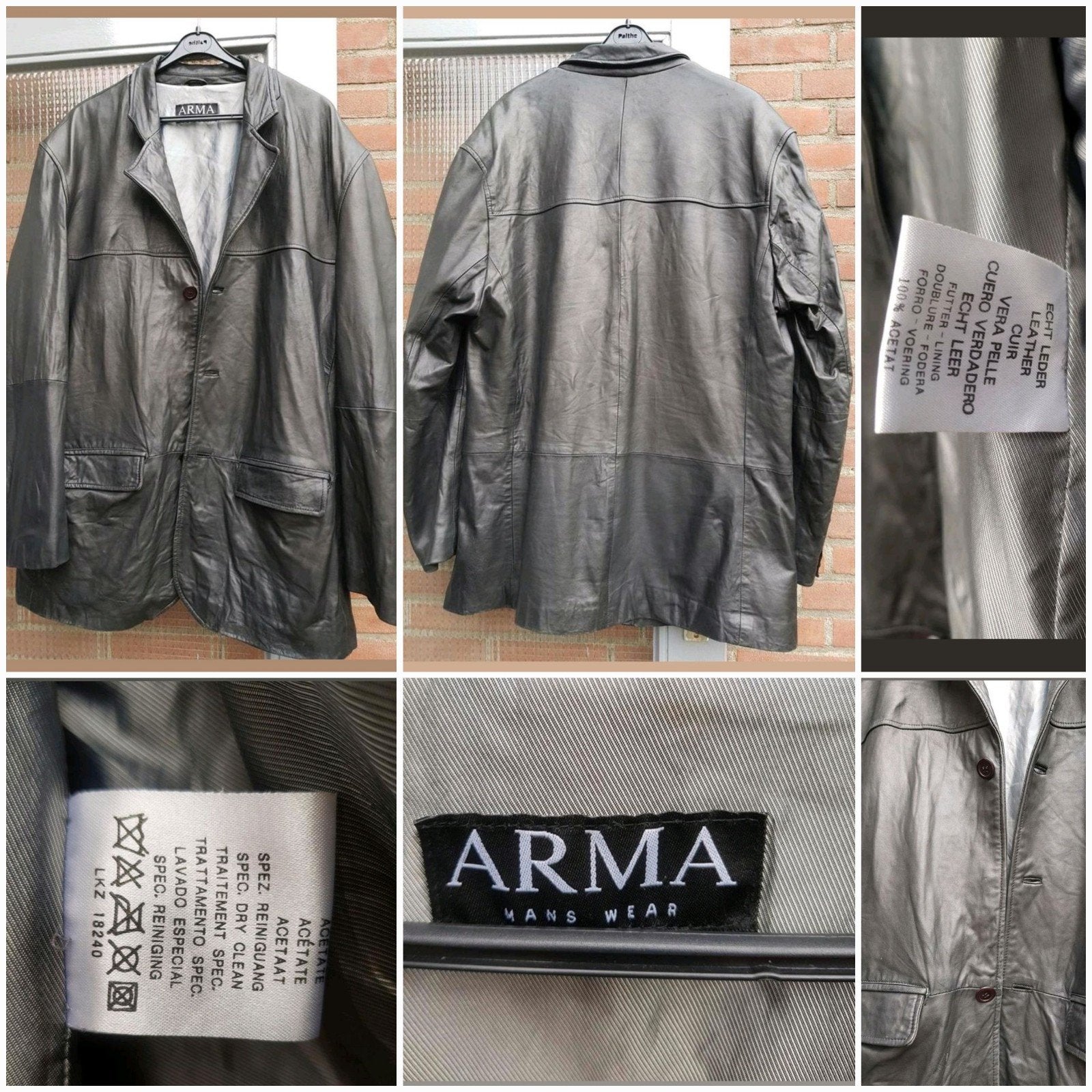 Arma maat 54 heren leren colbert, Ophalen of Verzenden, Maat 52/54 (L)