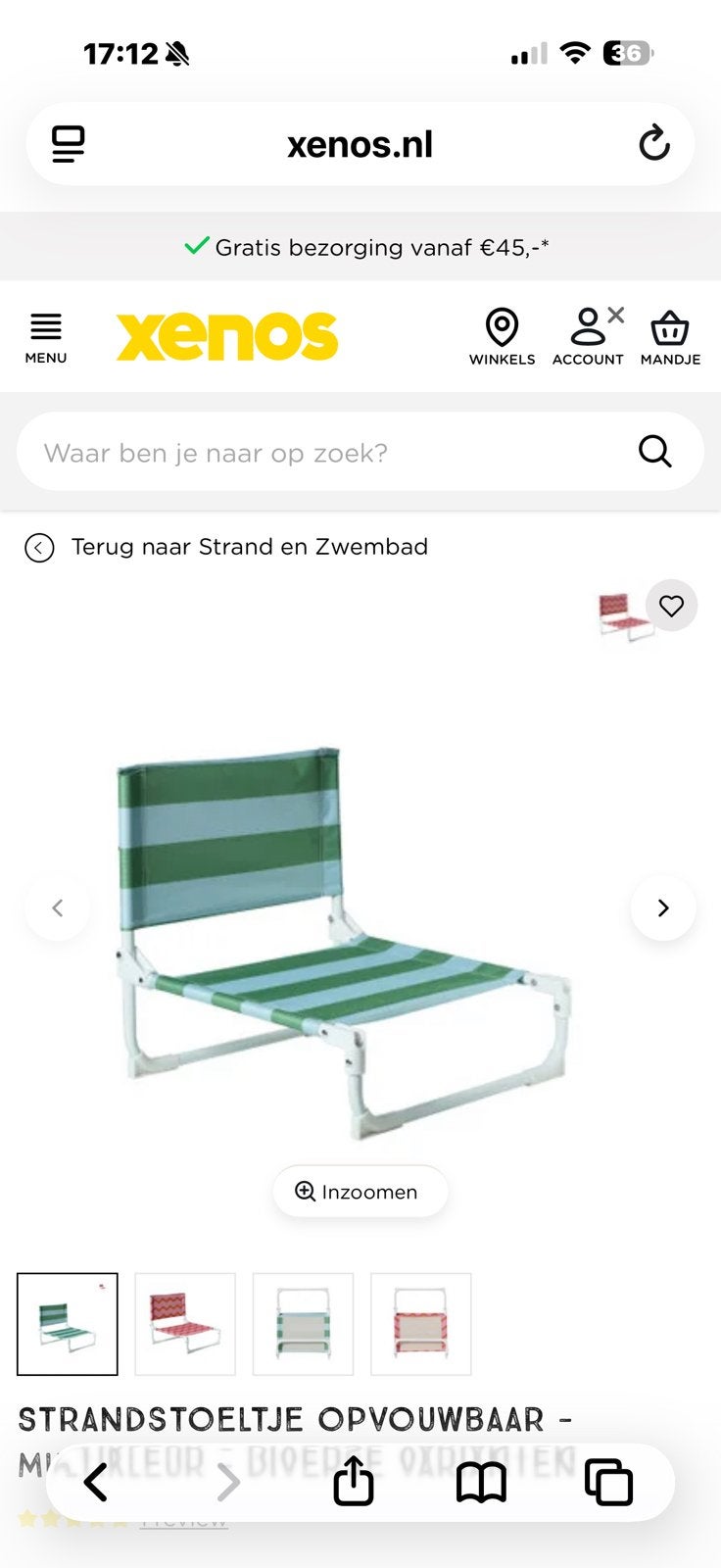2 strandstoeltjes Xenos, Ophalen, Nieuw, Overige