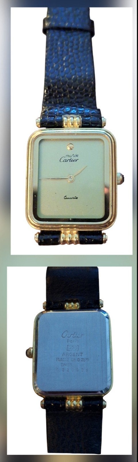Cartier Tank Must de Cartier Vermeil Horloge, Sieraden, Tassen en Uiterlijk, Horloges | Dames, Overige merken, Leer, Polshorloge