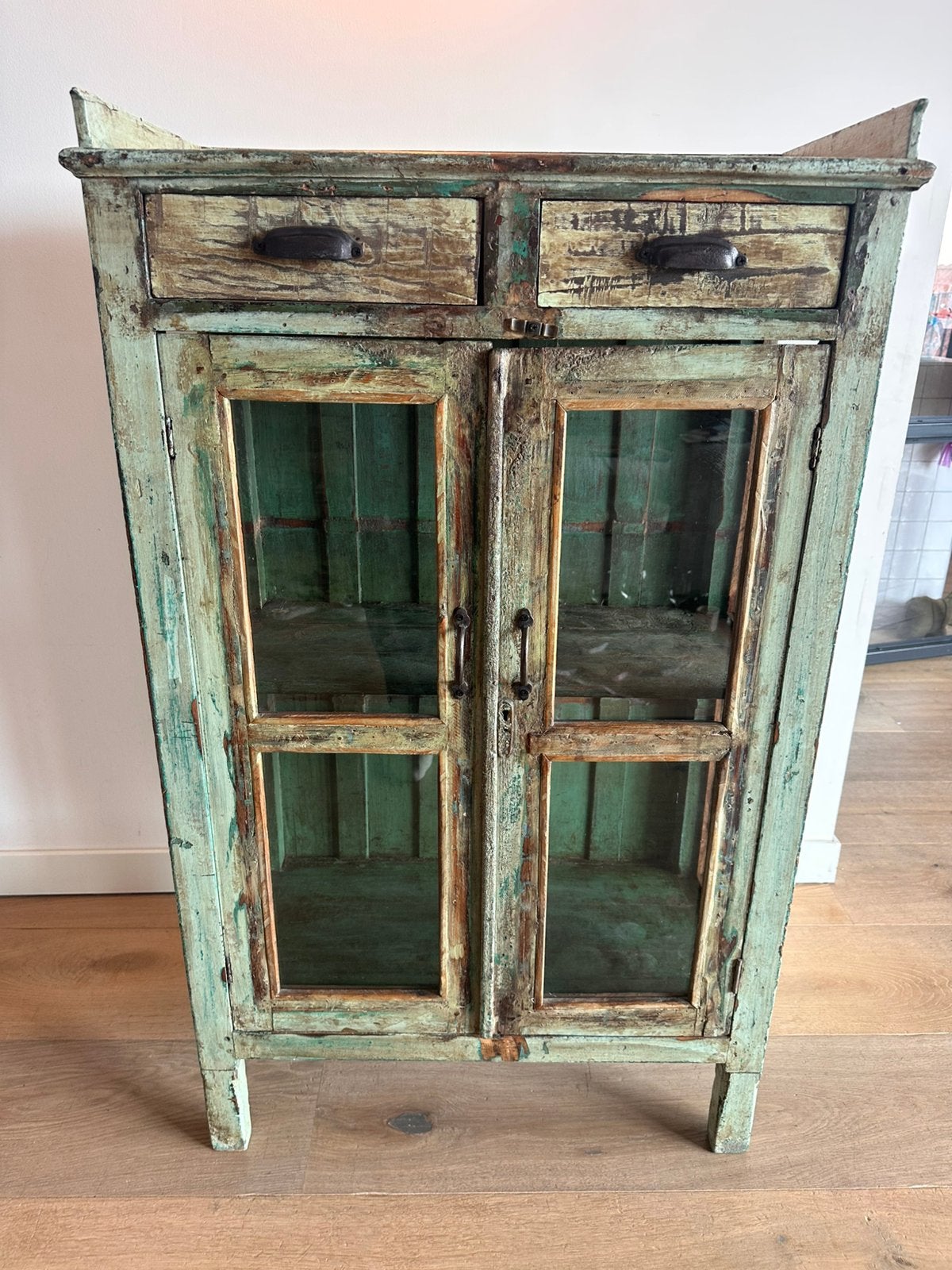 Vintage glazen vitrine kast, Ophalen