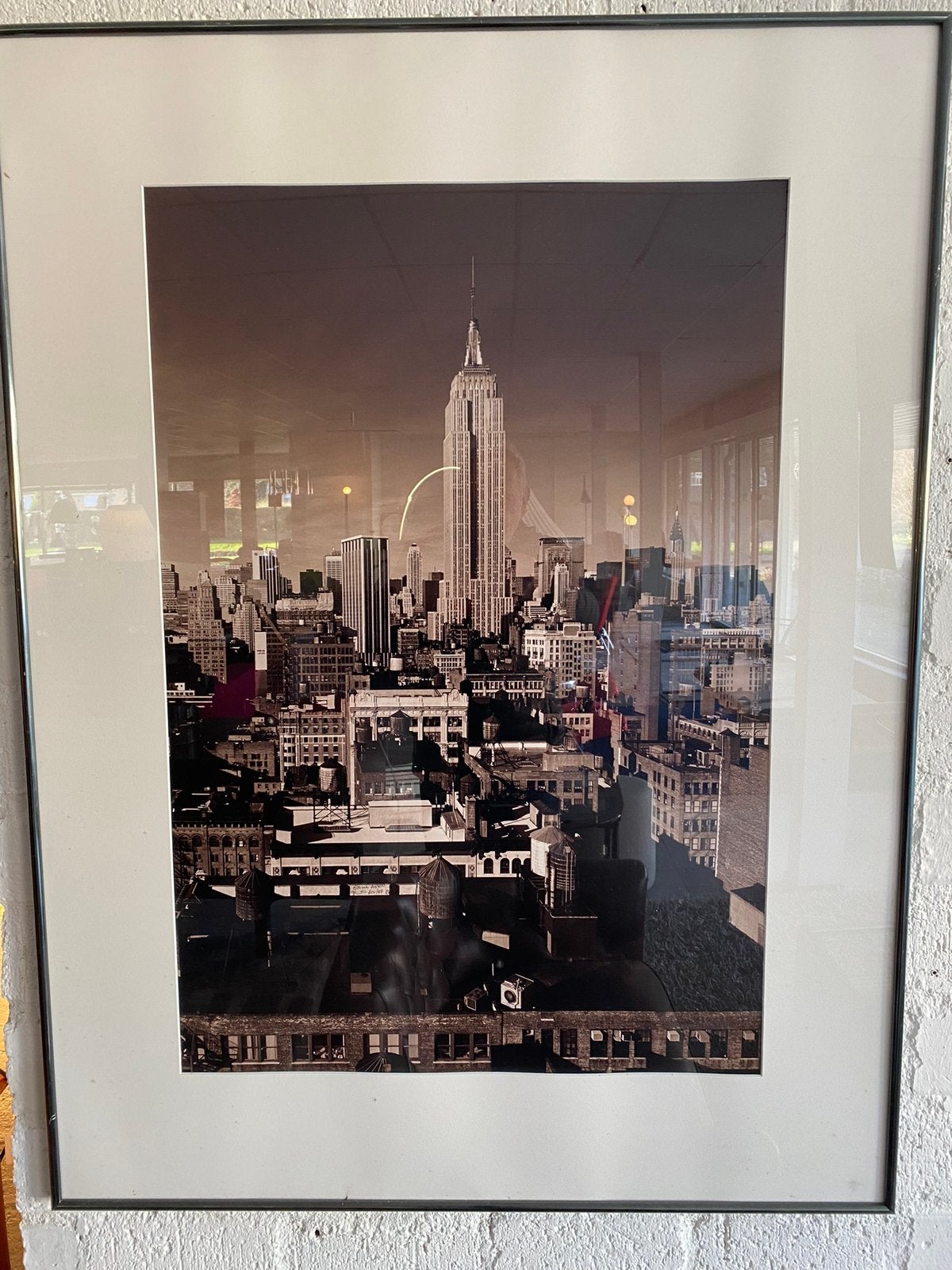 Ingelijste zwart/wit foto New York 120x100 cm, Ophalen