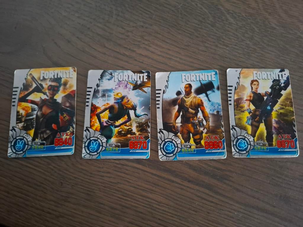 Fortnite Kaarten - Set van 4, Ophalen of Verzenden, Overige figuren, Gebruikt, Plaatje, Poster of Sticker