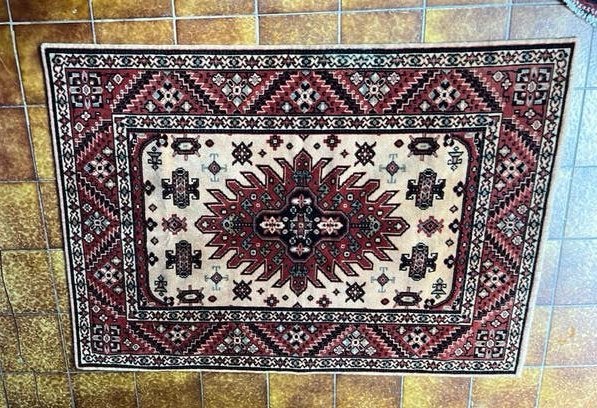 Perisch tafelkleed vintage, Verzenden, Groen, Rechthoekig, 100 tot 150 cm