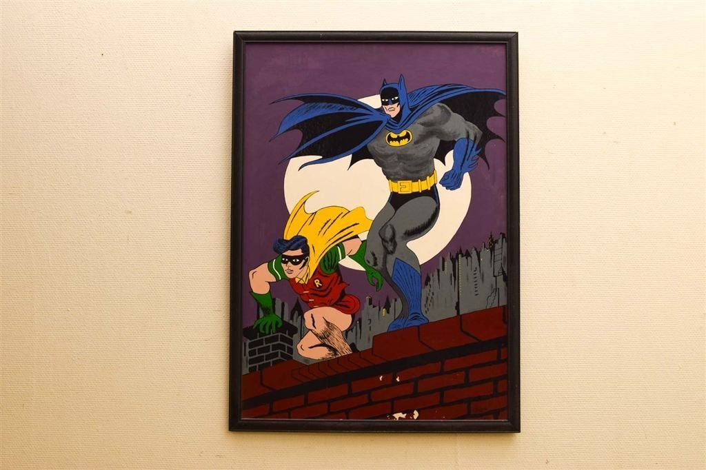 Schilderij van Batman en Robin 49427, Ophalen of Verzenden, Gebruikt, Schilderij