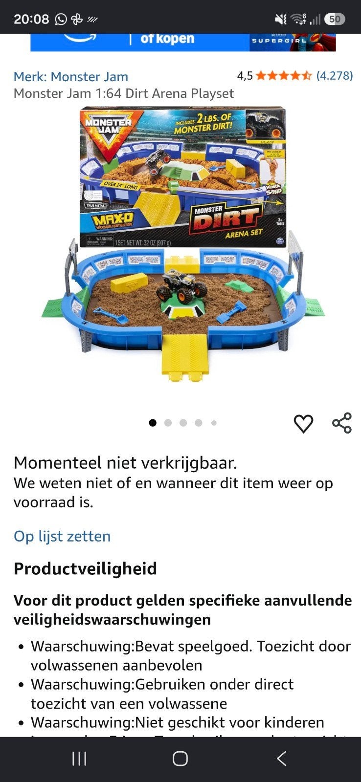 monster jam arena., Kinderen en Baby's, Ophalen of Verzenden, Handmatig, Overige merken