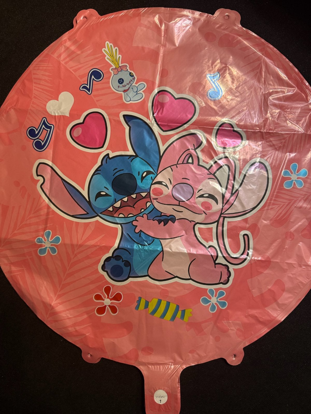 Stitch en Angel folie ballon rond 45cm, Hobby en Vrije tijd, Ophalen of Verzenden, Nieuw, Versiering, Verjaardag