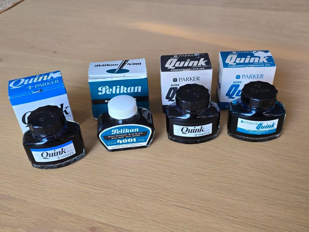 4 vintage antieke New Old stock Pelikan & Parker inktpotjes, Ophalen of Verzenden