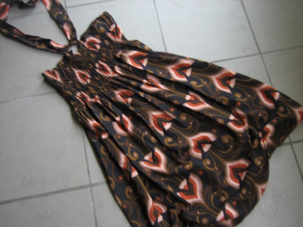Enig speels halterjurkje van ART, maat 36-38 snazzeys, Kleding | Dames, Jurken, Bruin, Verzenden, Zo goed als nieuw, Maat 36 (S)