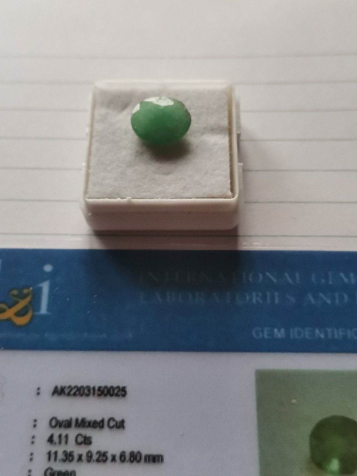 4.11ct natural Emerald, Verzenden