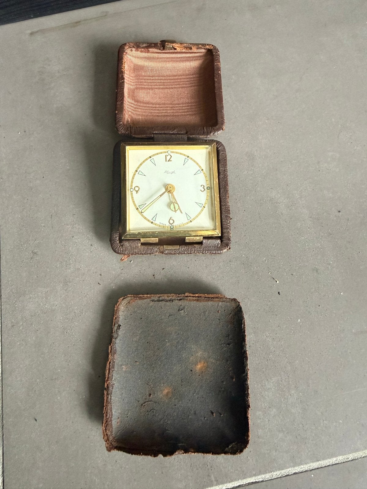 Vintage Kienzle Reiswekker in Leren Etui, Ophalen of Verzenden