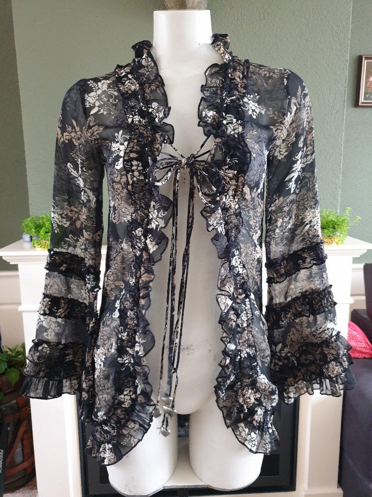 Isla Ibiza schitterend beige zwart vest mt S 36, Kleding | Dames, Verzenden, Zwart, Zo goed als nieuw, Isla Ibiza