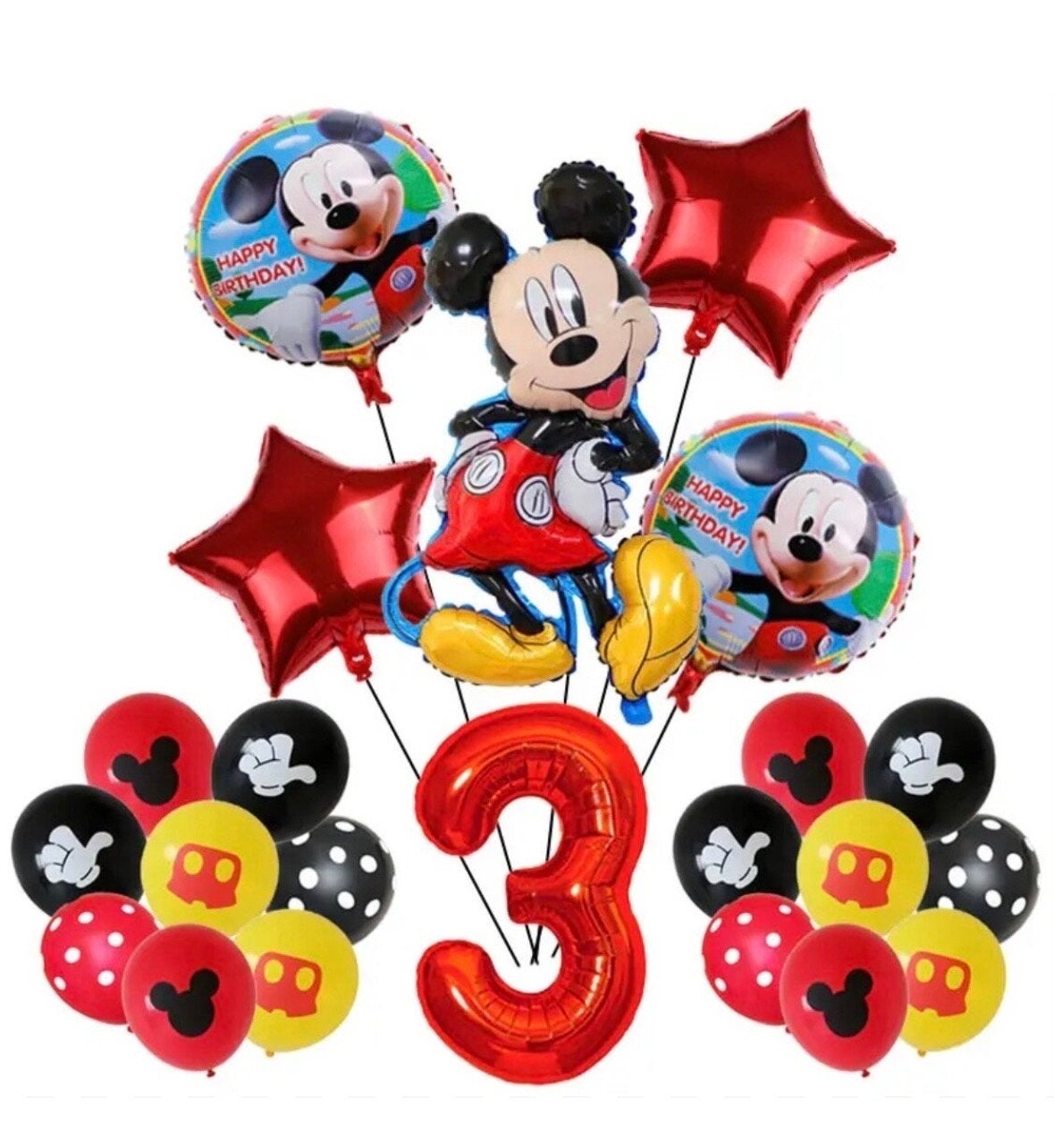 Mickey Mouse Feest Ballonnen Set - Compleet Pakket, Ophalen of Verzenden, Nieuw, Versiering, Verjaardag