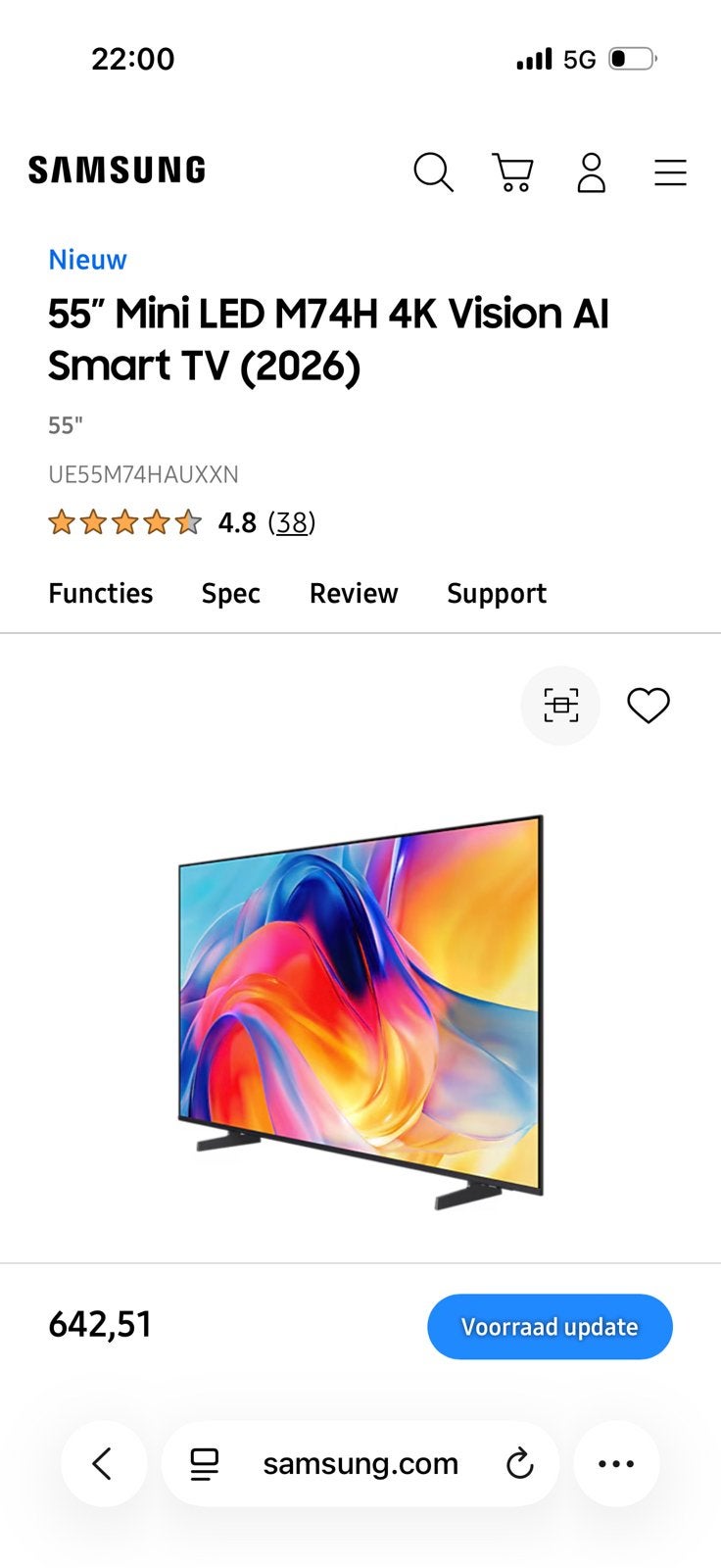 Samsung mini led tv 55inch NIEUW, Ophalen, Nieuw