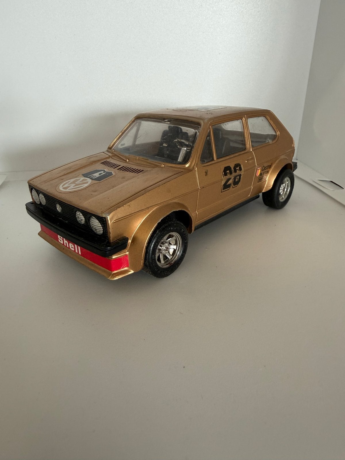 Vintage New Bright VW Golf GTI Turbo (Goud), Ophalen of Verzenden, Gebruikt