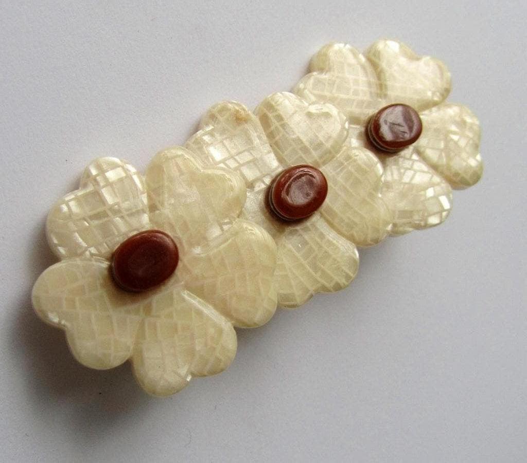Lea Stein Parijs prachtige vintage bloem Broche gelamineerd, Verzenden, Overige materialen, Broche